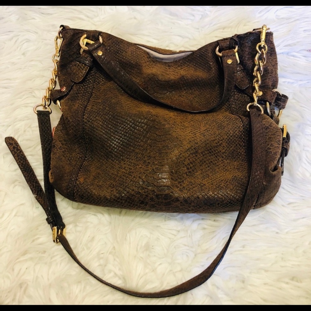 Michael Kors distressed snake print purse